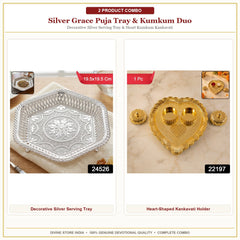 Silver Grace Puja Tray & Kumkum Duo Hero Collage