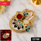 Hand Shaped Kankavati Kumkum Holder For Puja And Tilak Rituals (1 Pc)