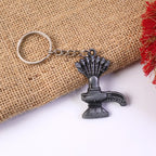 Premium Metal Shiva Lingam With Naag Religious Keychain (1 Pc)