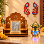 New Home Mandir Decor Set – 4 Piece