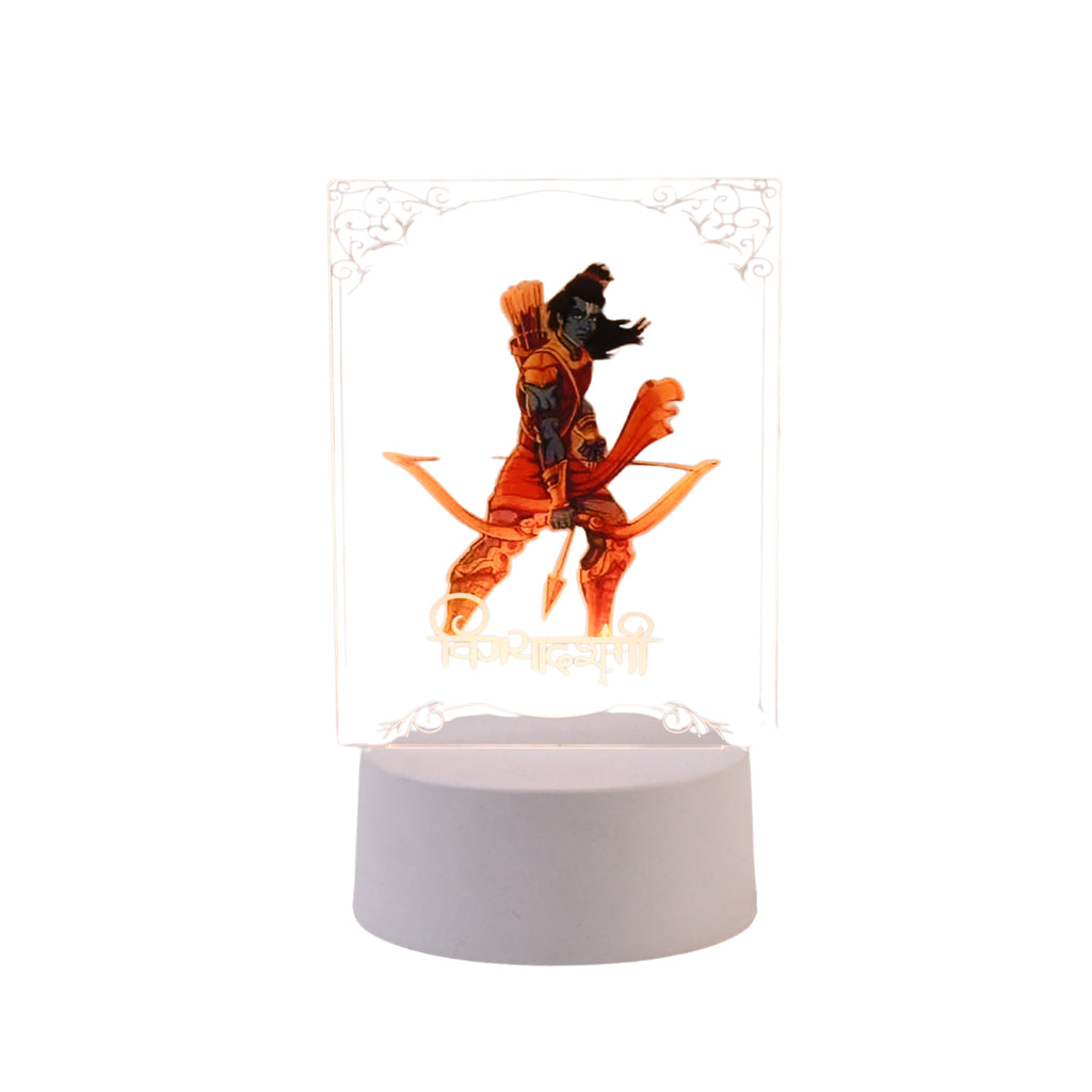 Beautiful 3d Lord Shree Ram Frame With Soft White Light (1 Pc)