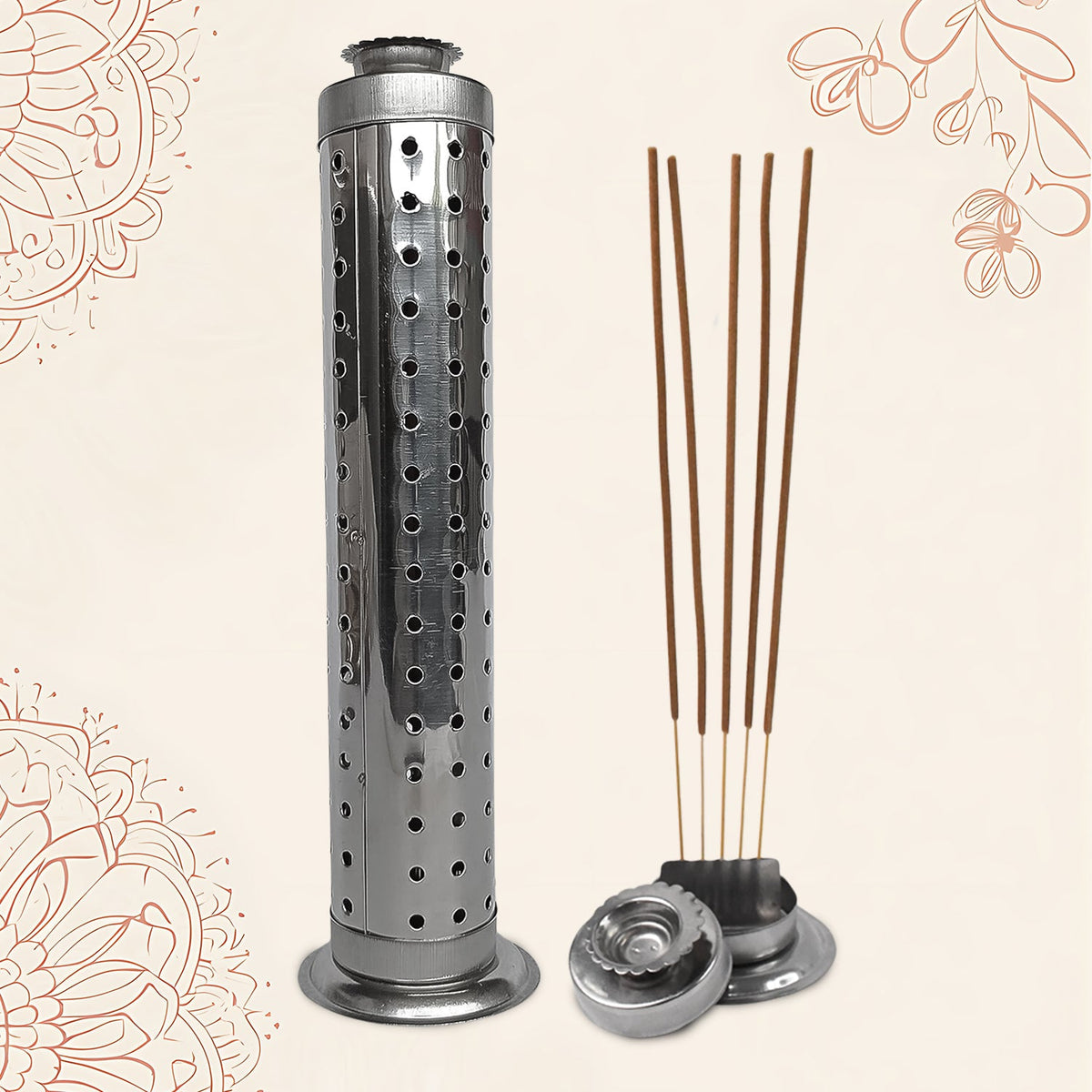 Stainless Steel Agarbatti Stand For Puja (1 Pc) Detail - Shree Ram Bhakti & Aarti Duo