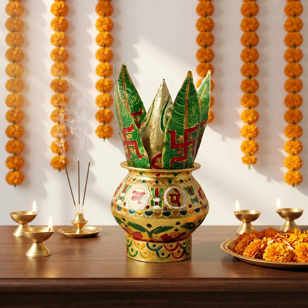 Traditional Decorative Pooja Kalash (1 Set)