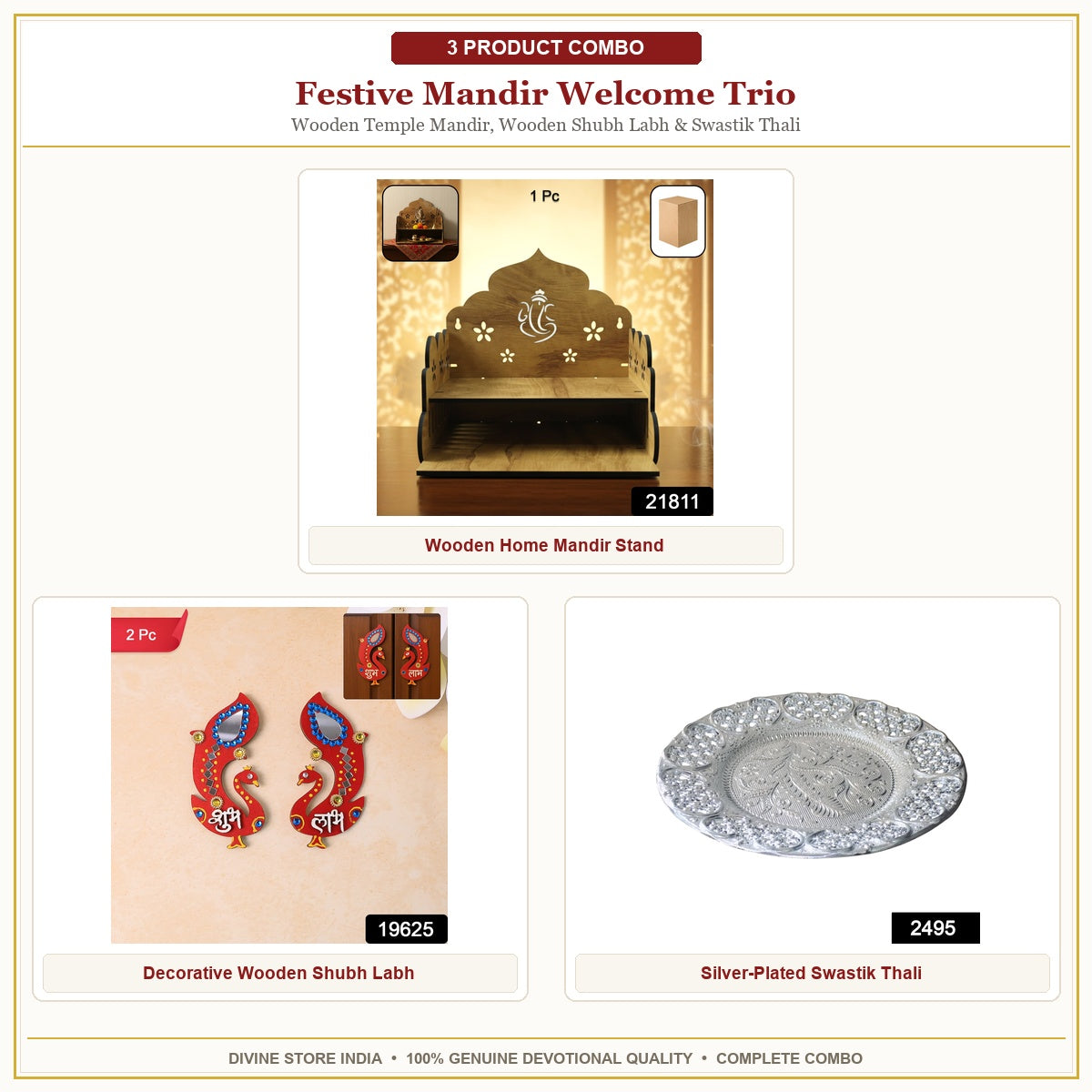 Festive Mandir Welcome Trio Hero Collage
