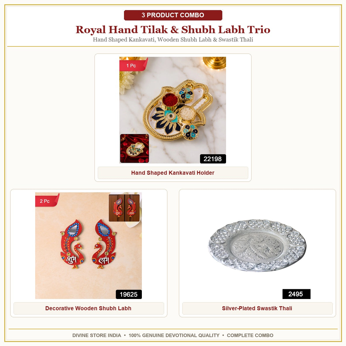 Royal Hand Tilak & Shubh Labh Trio Hero Collage