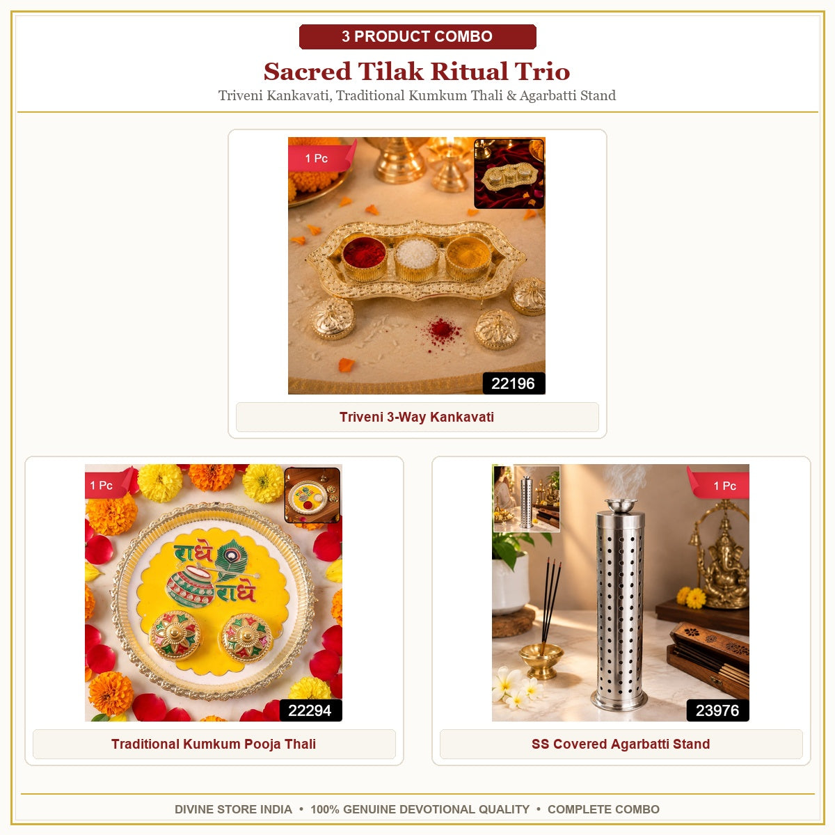 Sacred Tilak Ritual Trio Hero Collage