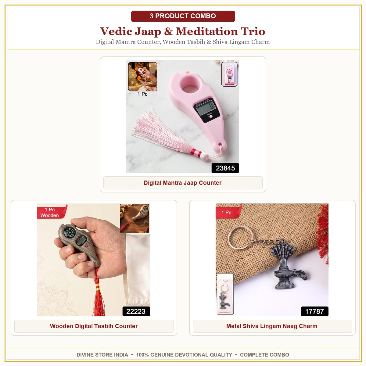 Vedic Jaap & Meditation Trio Hero Collage