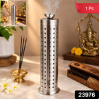 Stainless Steel Covered Agarbatti Incense Stick Holder Stand (1 Pc) Component - Vedic Aarti Grand Trio
