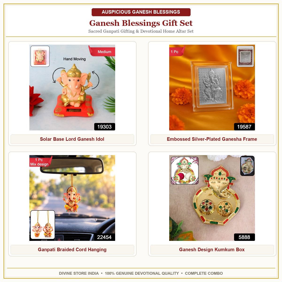 Ganesh Blessings Gift Set – 4 Piece Hero Collage