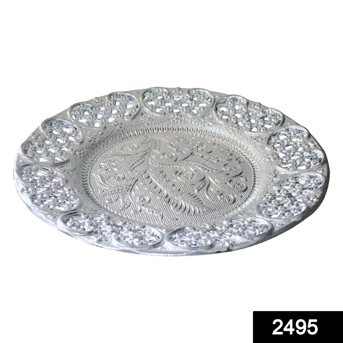 Silver-Plated Swastik Pooja Thali Component