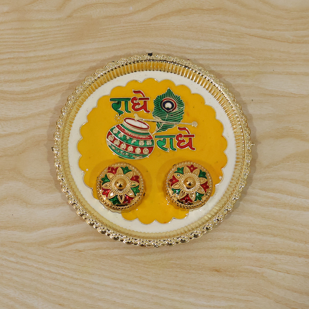 Traditional Kumkum Pooja Thali Set For Puja Rituals And Festivals (1 Pc)