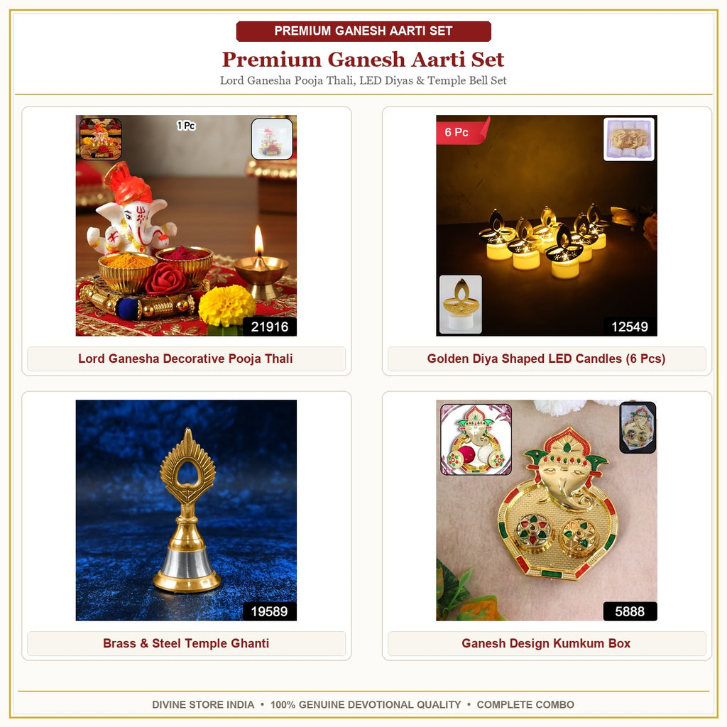 Premium Ganesh Aarti Set – 4 Piece Hero Collage