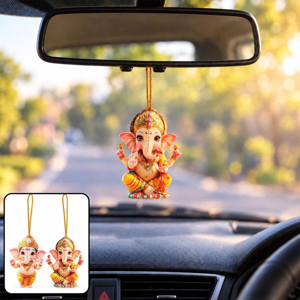 Ganpati Hanging Decoration With Braided Cord For Home And Festive Decor (1 Pc)