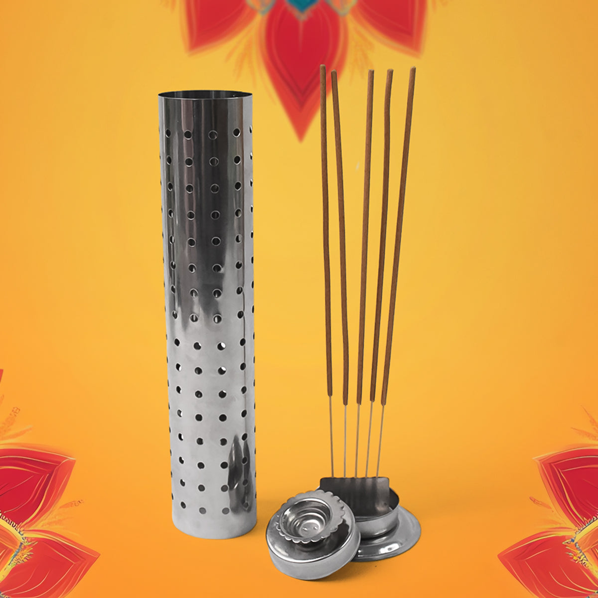 Stainless Steel Agarbatti Stand For Puja (1 Pc)