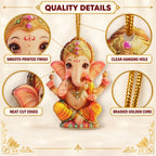 Ganpati Hanging Decoration With Braided Cord For Home And Festive Decor (1 Pc)