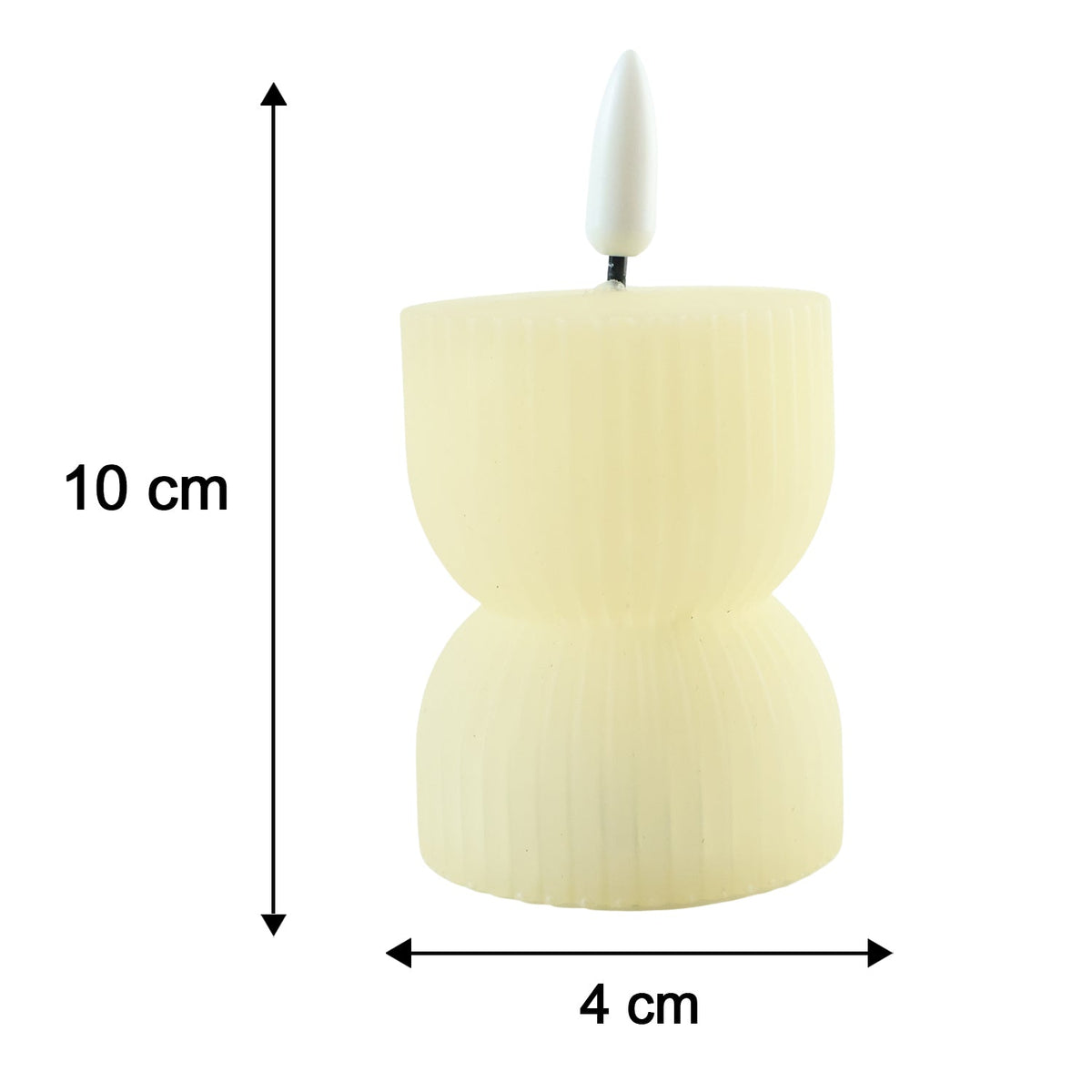 Flameless Led Decorative Candle Set Realistic Flame Ribbed Design (12 Pc)